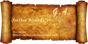 Galba Alvián névjegykártya